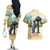 Spain El Oso y el Madrono Couples Matching Off The Shoulder Long Sleeve Dress and Hawaiian Shirt Madrid City Watercolor - Wonder Print Shop