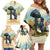 Spain El Oso y el Madrono Family Matching Off Shoulder Short Dress and Hawaiian Shirt Madrid City Watercolor - Wonder Print Shop