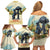 Spain El Oso y el Madrono Family Matching Off Shoulder Short Dress and Hawaiian Shirt Madrid City Watercolor - Wonder Print Shop