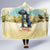 Spain El Oso y el Madrono Hooded Blanket Madrid City Watercolor