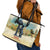 Spain El Oso y el Madrono Leather Tote Bag Madrid City Watercolor - Wonder Print Shop