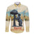 Spain El Oso y el Madrono Long Sleeve Button Shirt Madrid City Watercolor - Wonder Print Shop