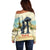 Spain El Oso y el Madrono Off Shoulder Sweater Madrid City Watercolor - Wonder Print Shop