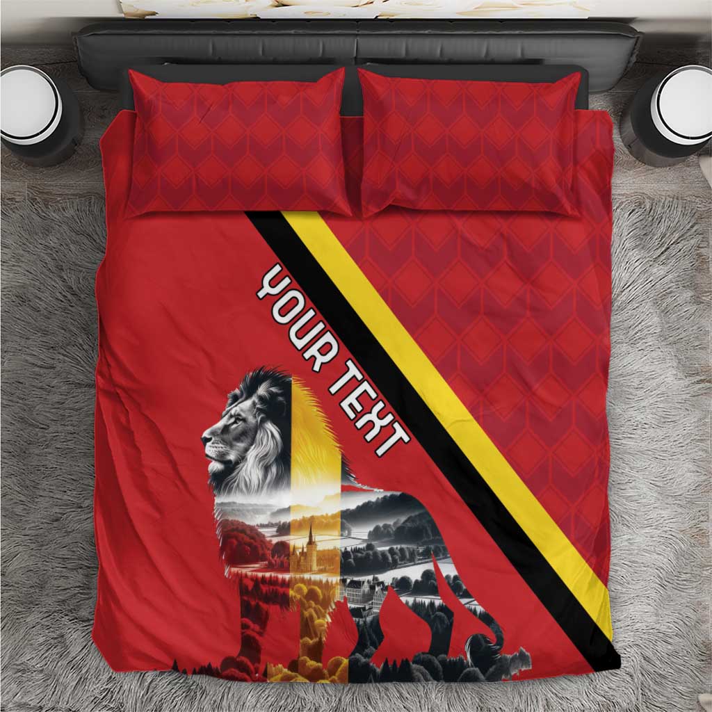 Personalized Belgium Bedding Set Lion Rampant With Belgium Flag Colors - Wonder Print Shop