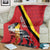 Personalized Belgium Blanket Lion Rampant With Belgium Flag Colors