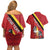 Personalized Belgium Couples Matching Off Shoulder Short Dress and Hawaiian Shirt Lion Rampant With Belgium Flag Colors - Wonder Print Shop