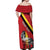 Personalized Belgium Off Shoulder Maxi Dress Lion Rampant With Belgium Flag Colors - Wonder Print Shop