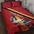 Personalized Belgium Quilt Bed Set Lion Rampant With Belgium Flag Colors - Wonder Print Shop