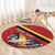 Personalized Belgium Round Carpet Lion Rampant With Belgium Flag Colors