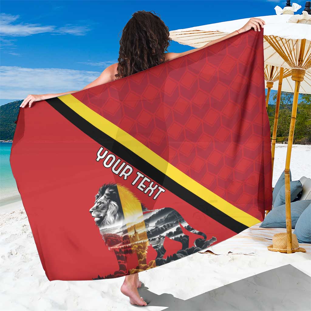 Personalized Belgium Sarong Lion Rampant With Belgium Flag Colors