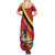 Personalized Belgium Summer Maxi Dress Lion Rampant With Belgium Flag Colors - Wonder Print Shop