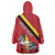 Personalized Belgium Wearable Blanket Hoodie Lion Rampant With Belgium Flag Colors