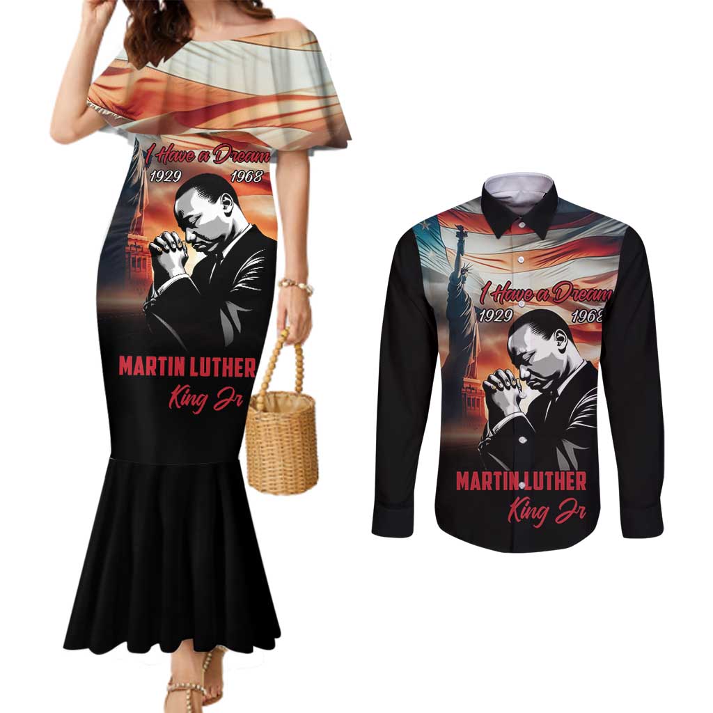 I Have a Dream MLK Day Couples Matching Mermaid Dress and Long Sleeve Button Shirt The Time Is Always Right To Do What Is Right