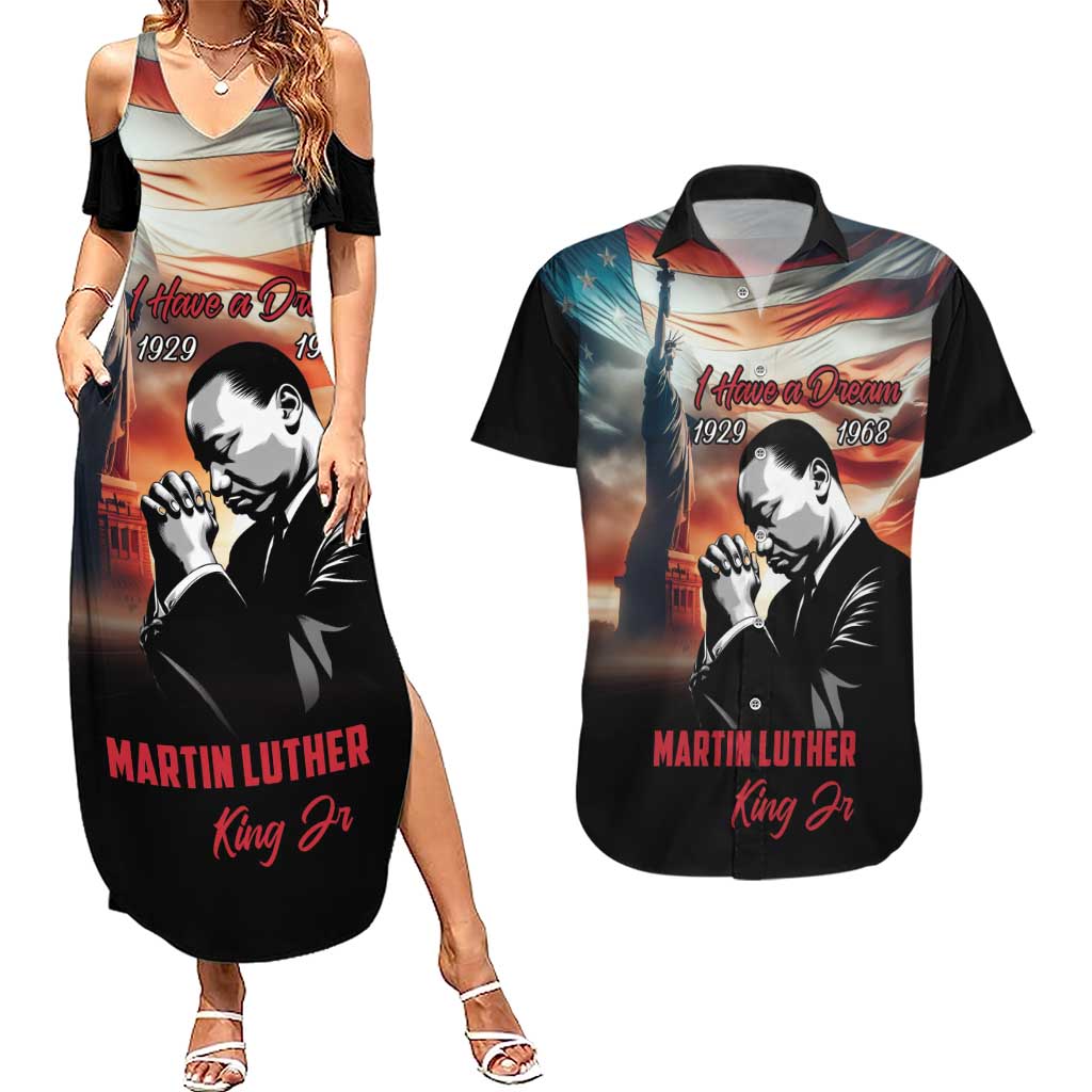 I Have a Dream MLK Day Couples Matching Summer Maxi Dress and Hawaiian Shirt The Time Is Always Right To Do What Is Right - Wonder Print Shop