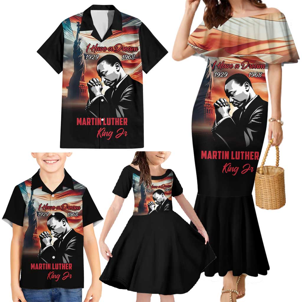 I Have a Dream MLK Day Family Matching Mermaid Dress and Hawaiian Shirt The Time Is Always Right To Do What Is Right - Wonder Print Shop