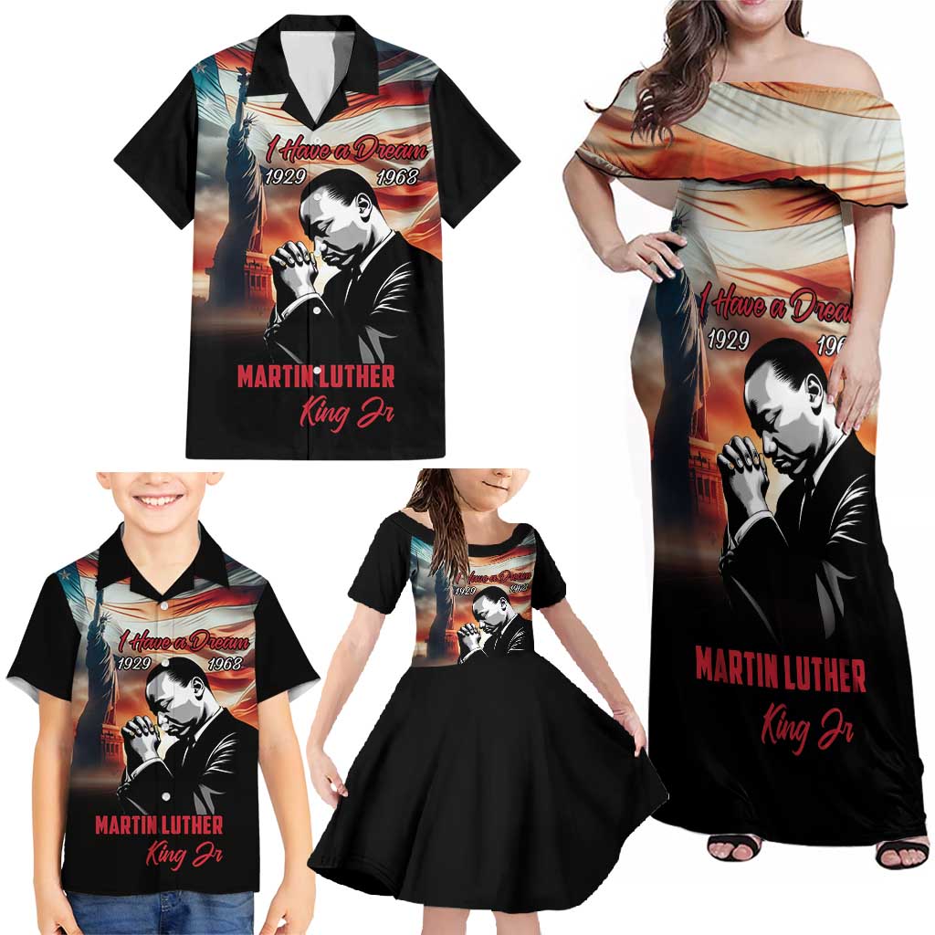 I Have a Dream MLK Day Family Matching Off Shoulder Maxi Dress and Hawaiian Shirt The Time Is Always Right To Do What Is Right - Wonder Print Shop