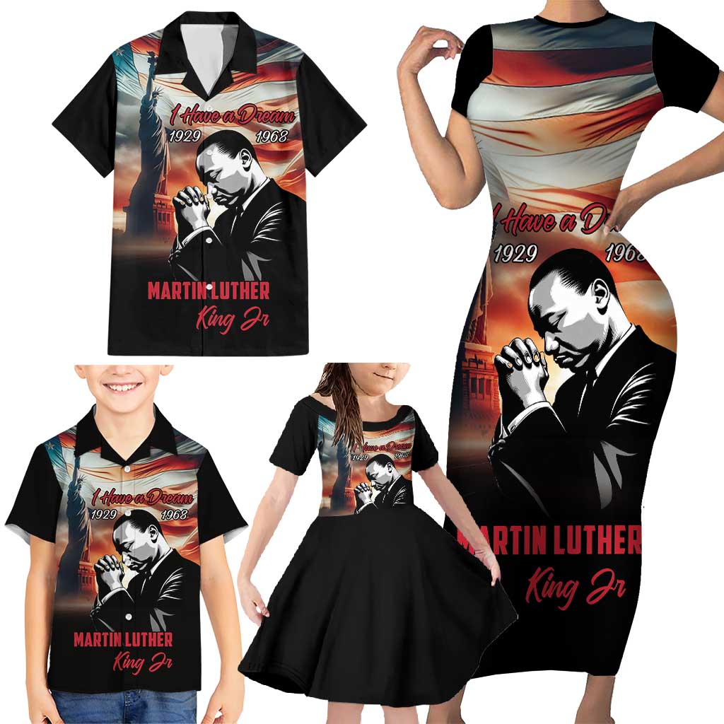 I Have a Dream MLK Day Family Matching Short Sleeve Bodycon Dress and Hawaiian Shirt The Time Is Always Right To Do What Is Right - Wonder Print Shop