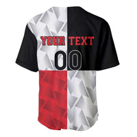 Rugby baseball jersey back with YOUR TEXT and number 00, red black and white