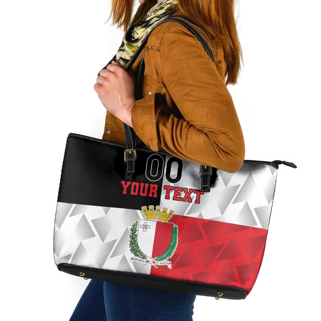 Custom Malta Rugby Leather Tote Bag L-imtaten Go Champions - Wonder Print Shop