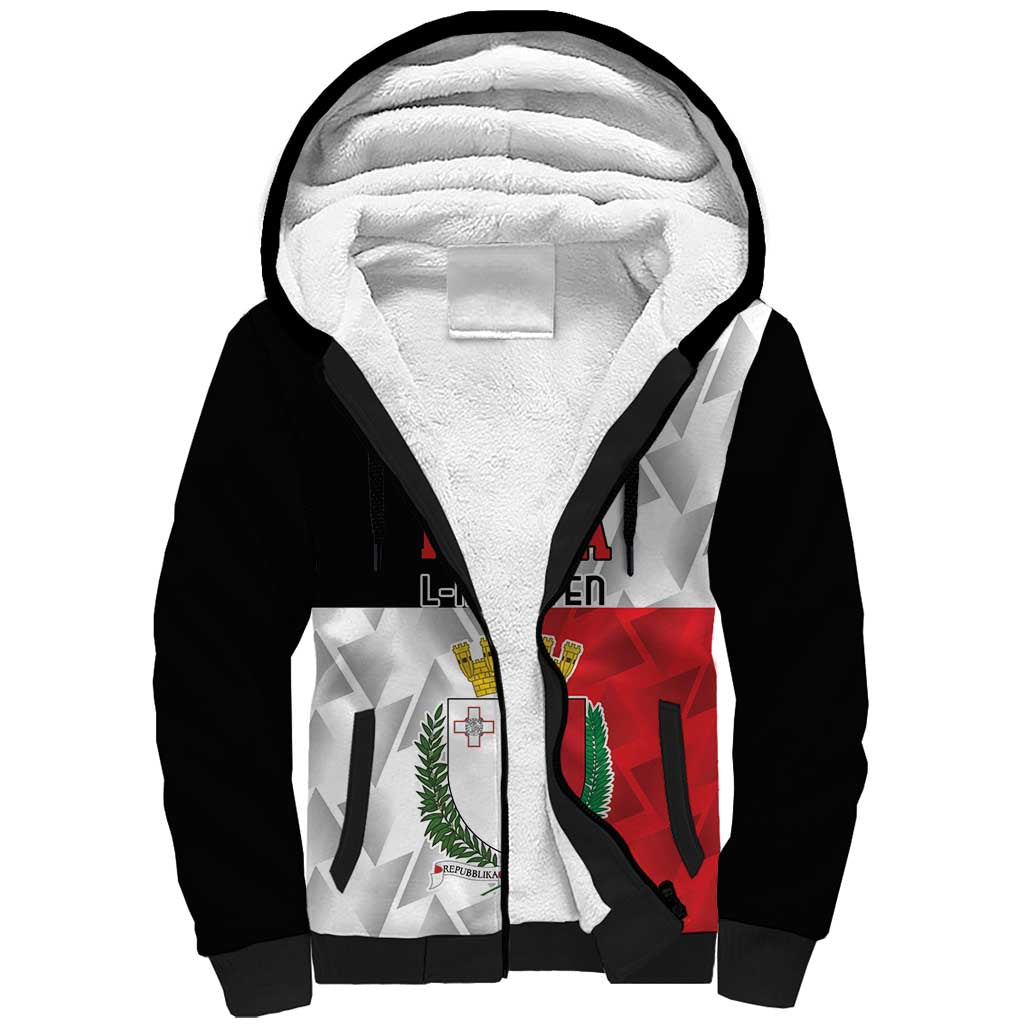 Custom Malta Rugby Sherpa Hoodie L-imtaten Go Champions - Wonder Print Shop