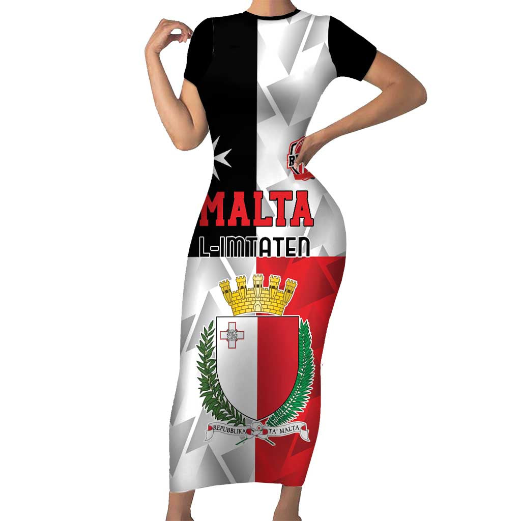 Custom Malta Rugby Short Sleeve Bodycon Dress L-imtaten Go Champions - Wonder Print Shop