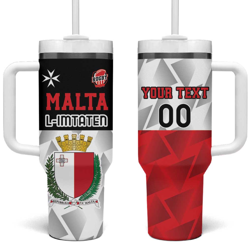 Custom Malta Rugby Tumbler With Handle L-imtaten Go Champions - Wonder Print Shop