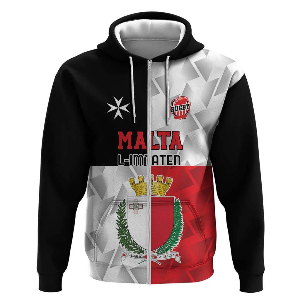 Custom Malta Rugby Zip Hoodie L-imtaten Go Champions - Wonder Print Shop