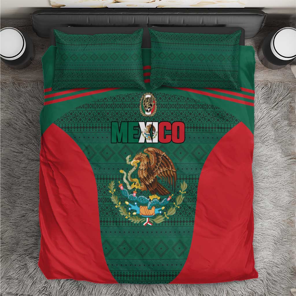 Mexico Football Bedding Set Aztec Eagle Spirit - Wonder Print Shop