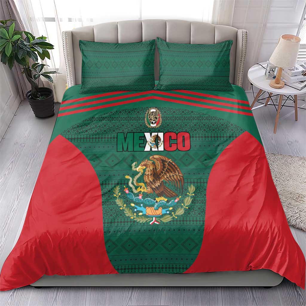 Mexico Football Bedding Set Aztec Eagle Spirit - Wonder Print Shop