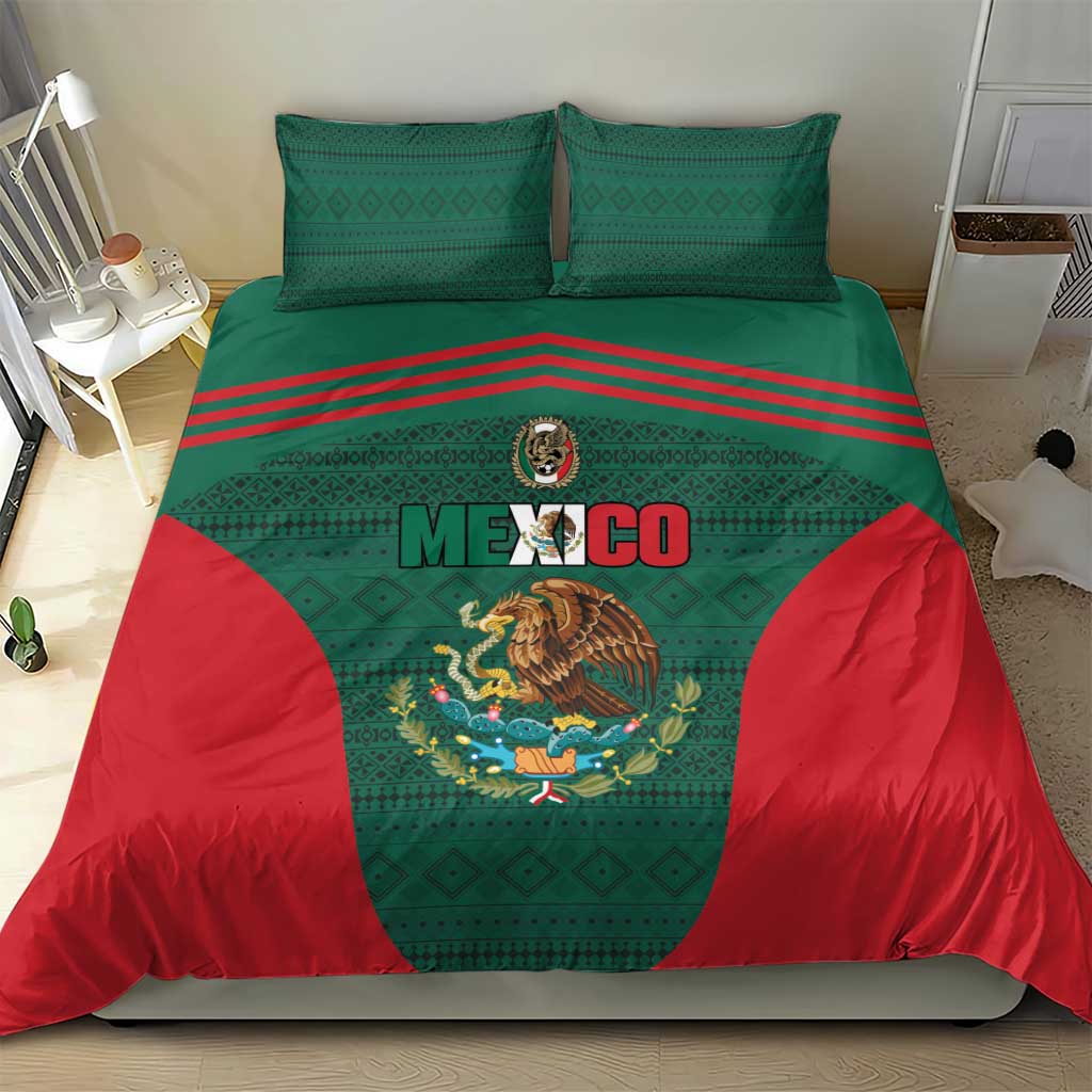 Mexico Football Bedding Set Aztec Eagle Spirit - Wonder Print Shop