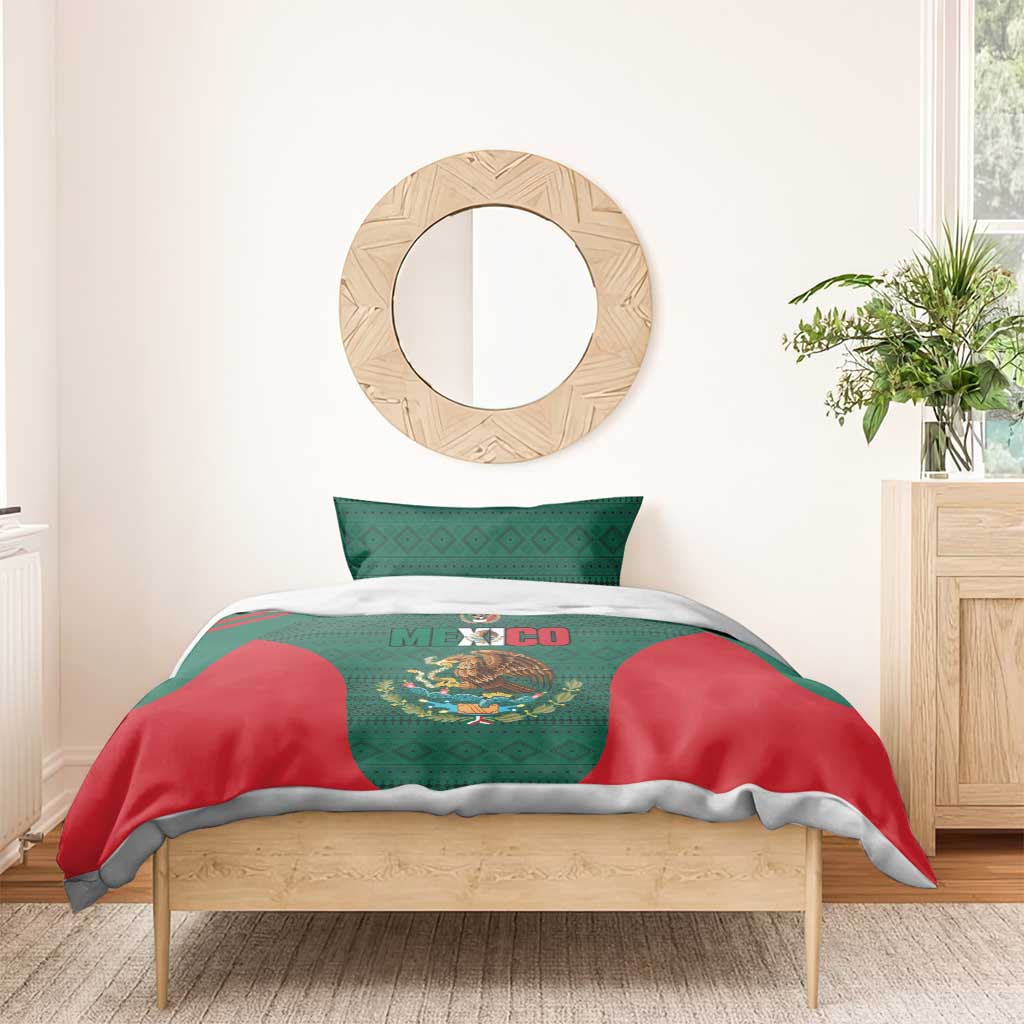 Mexico Football Bedding Set Aztec Eagle Spirit - Wonder Print Shop
