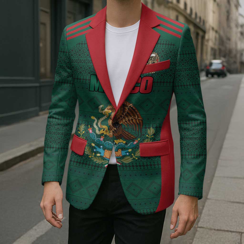 Custom Mexico Football Blazer Aztec Eagle Spirit - Wonder Print Shop