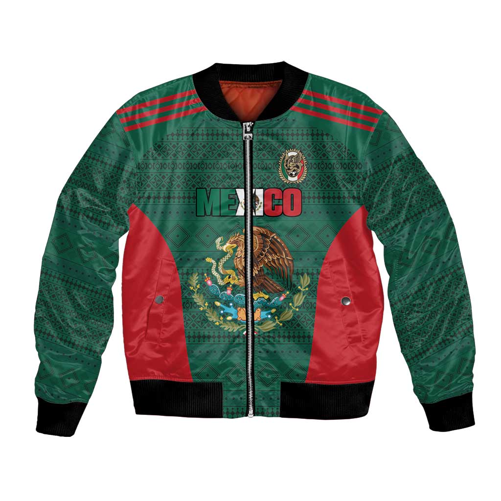 Custom Mexico Football Bomber Jacket Aztec Eagle Spirit - Wonder Print Shop