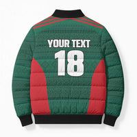 Custom Mexico Football Bomber Puffer Jacket Aztec Eagle Spirit - Wonder Print Shop