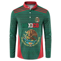 Custom Mexico Football Button Sweatshirt Aztec Eagle Spirit - Wonder Print Shop