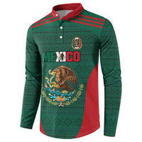 Custom Mexico Football Button Sweatshirt Aztec Eagle Spirit - Wonder Print Shop