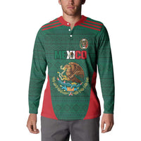 Custom Mexico Football Button Sweatshirt Aztec Eagle Spirit - Wonder Print Shop