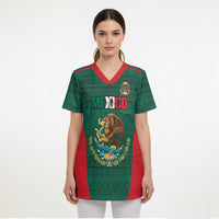 Custom Mexico Football Scrub Top Aztec Eagle Spirit - Wonder Print Shop