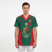 Custom Mexico Football Scrub Top Aztec Eagle Spirit - Wonder Print Shop