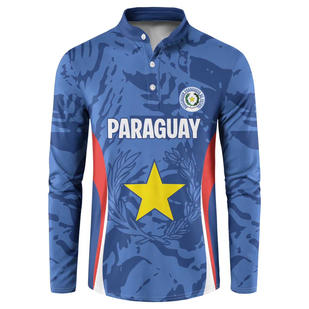 Custom Paraguay Football Button Sweatshirt La Albirroja Pride - Wonder Print Shop