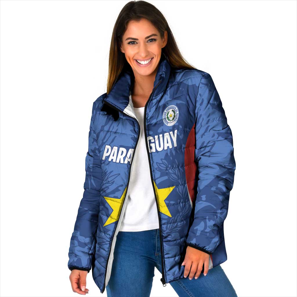 Custom Paraguay Football Padded Jacket La Albirroja Pride - Wonder Print Shop