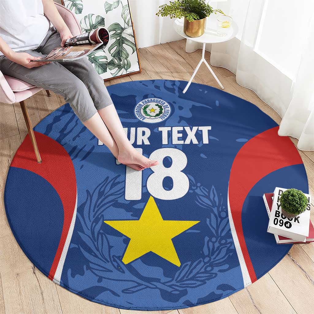 Custom Paraguay Football Round Carpet La Albirroja Pride - Wonder Print Shop
