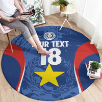 Custom Paraguay Football Round Carpet La Albirroja Pride - Wonder Print Shop