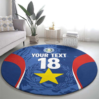 Custom Paraguay Football Round Carpet La Albirroja Pride - Wonder Print Shop