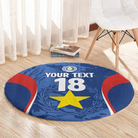 Custom Paraguay Football Round Carpet La Albirroja Pride - Wonder Print Shop