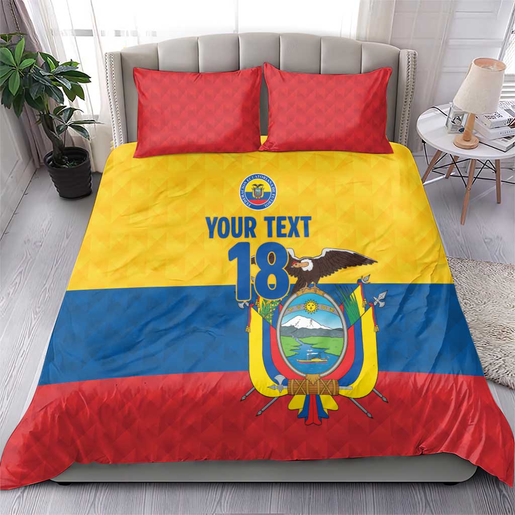 Ecuador Football Custom Bedding Set La Tricolor Pride - Wonder Print Shop