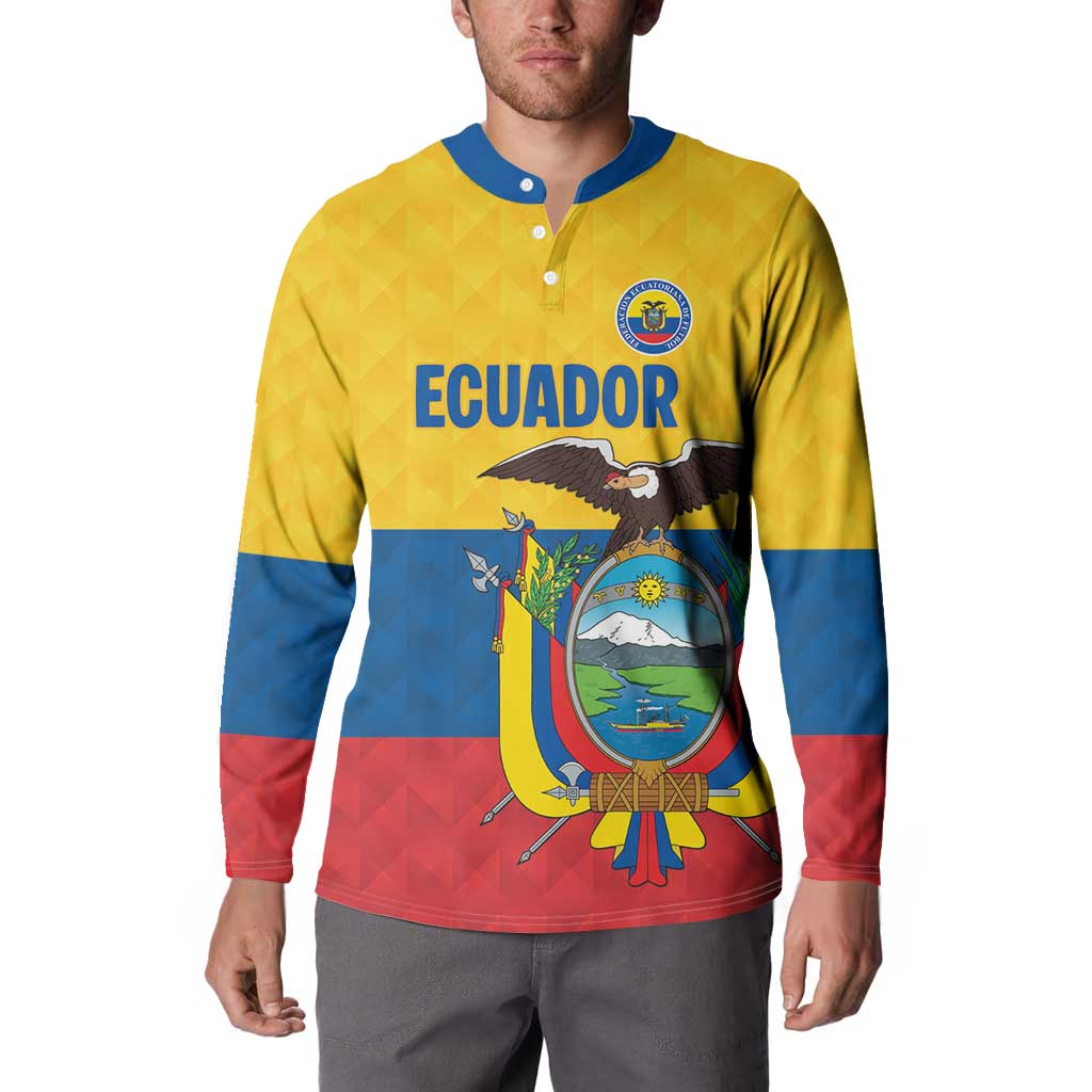 Ecuador Football Custom Button Sweatshirt La Tricolor Pride - Wonder Print Shop