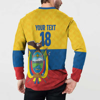Ecuador Football Custom Button Sweatshirt La Tricolor Pride - Wonder Print Shop