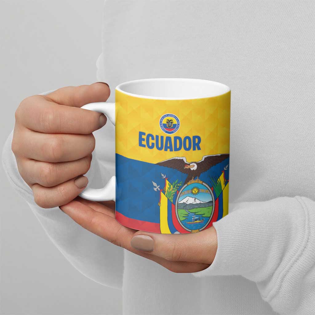 Ecuador Football Custom Ceramic Mug La Tricolor Pride - Wonder Print Shop