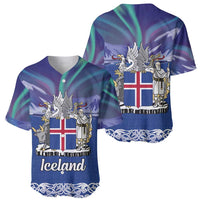 Iceland Baseball Jersey Icelandic Landscape Northern Lights